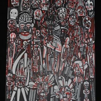 Drawing titled "Night Of The Spirits" by Eric Amiel, Original Artwork