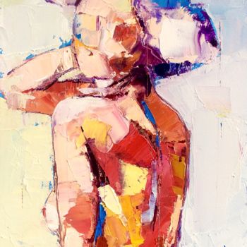 Painting titled "femme de dos" by Eric Bertagnoli, Original Artwork, Oil