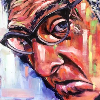 Картина под названием "Homme à lunettes" - Eric Bertagnoli, Подлинное произведение искусства, Масло