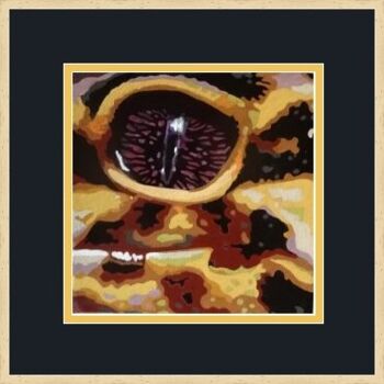 Malerei mit dem Titel "Gecko" von Eric Bourdon, Original-Kunstwerk, Öl