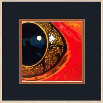 Pittura intitolato "red amazonian frog" da Eric Bourdon, Opera d'arte originale, Olio