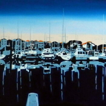 Картина под названием "Hendaye le port de…" - Eric Bourdon, Подлинное произведение искусства, Масло