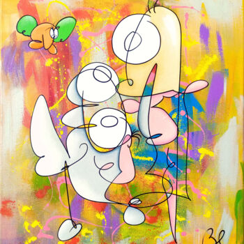 Painting titled "Echappée bucolique.…" by Eric Bourdon, Original Artwork, Acrylic Mounted on Wood Stretcher frame