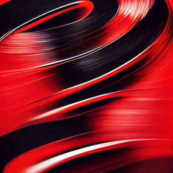 Arts numériques intitulée "In Motion Red #15" par Eric Brocherie, Œuvre d'art originale, Peinture numérique Monté sur Alumin…