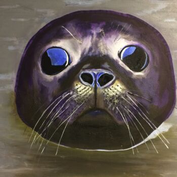 Painting titled "Seal in the Shetlan…" by Eric Burgess-Ray, Original Artwork, Oil