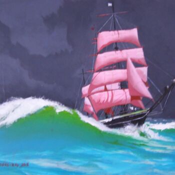 Schilderij getiteld "Tall Ship en route…" door Eric Burgess-Ray, Origineel Kunstwerk
