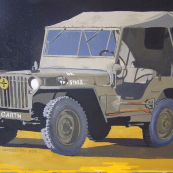 Peinture intitulée "1942 US army Willys…" par Eric Burgess-Ray, Œuvre d'art originale, Huile
