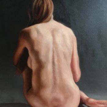 Schilderij getiteld "Petit nu gris" door Eric Cardonnel, Origineel Kunstwerk