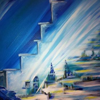 Peinture intitulée "Les marches du ciel" par Eric Carré, Œuvre d'art originale
