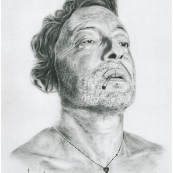 Drawing titled "Dessin de portrait…" by Eric Chapon, Original Artwork, Graphite
