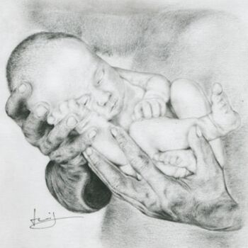 Drawing titled "Tendresse fraternel…" by Eric Chapon, Original Artwork, Graphite
