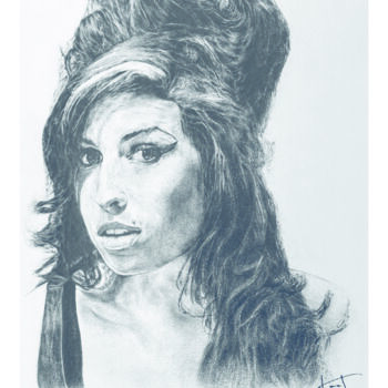 Drawing titled "Amy Winehouse Poste…" by Eric Chapon, Original Artwork, Pencil