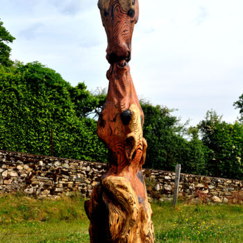Sculpture titled "e-clavel-totem.jpg" by Eric Clavel, Original Artwork, Wood
