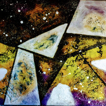 Ζωγραφική με τίτλο "Broken universe" από Eric Daude, Αυθεντικά έργα τέχνης, Ακρυλικό Τοποθετήθηκε στο Ξύλινο φορείο σκελετό