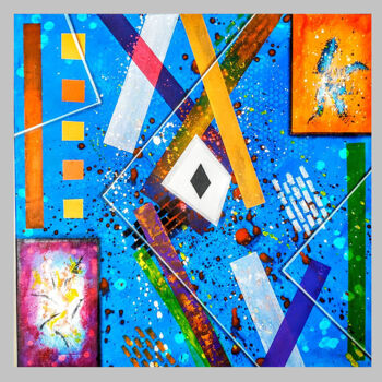 Schilderij getiteld "Avasgard" door Eric Daude, Origineel Kunstwerk, Acryl Gemonteerd op Frame voor houten brancard