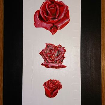 Peinture intitulée "Naissance d'une rose" par Éric David, Œuvre d'art originale, Acrylique