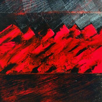Painting titled "rouge noir 1 12 2022" by Eric Delbos, Original Artwork, Oil