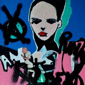 Pittura intitolato "Punk no dead" da Eric Dhulst, Opera d'arte originale, Acrilico