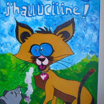 Painting titled "j hallucine" by Eric Escutenaire, Original Artwork, Acrylic