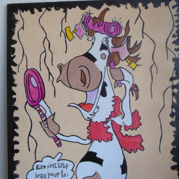 Peinture intitulée "beauté de vache" par Eric Escutenaire, Œuvre d'art originale, Acrylique