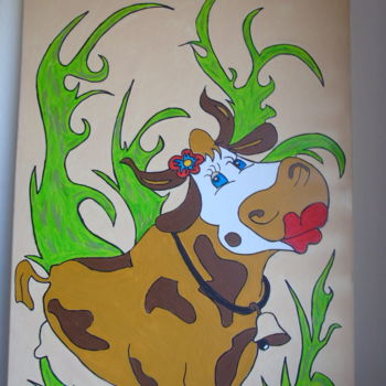 Peinture intitulée "kissss de vache" par Eric Escutenaire, Œuvre d'art originale, Acrylique