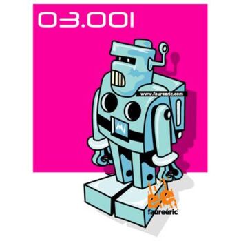 Arte digitale intitolato "robot michtocake" da Eric Faure, Opera d'arte originale