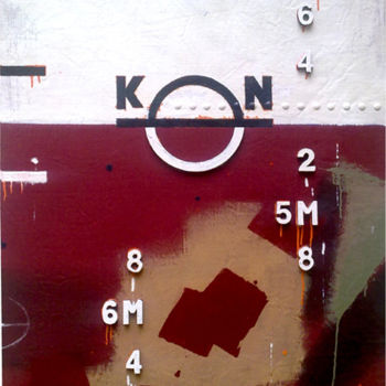 Malerei mit dem Titel "K.Ø.N" von Eric Flabeau, Original-Kunstwerk, Öl