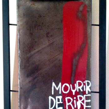 Malerei mit dem Titel "Mourir de rire" von Eric Flabeau, Original-Kunstwerk, Öl