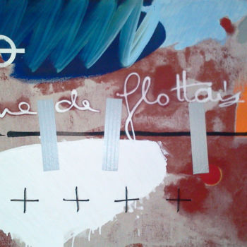 Ζωγραφική με τίτλο "La ligne de flottai…" από Eric Flabeau, Αυθεντικά έργα τέχνης, Λάδι