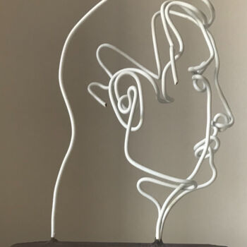 Sculpture intitulée "Pro-fil" par Eric Garnier, Œuvre d'art originale, Fil de fer