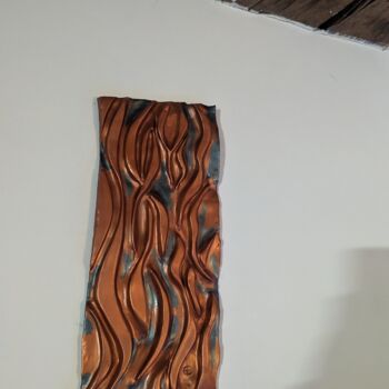 Escultura titulada "Tableau mural abstr…" por Eric Grunig, Obra de arte original, Arcilla Montado en Metal