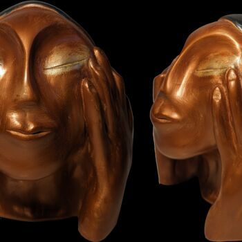 Sculpture titled "Africaine" by Eric Grunig, Original Artwork, Clay