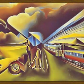 Digital Arts titled "Le train" by Eric Isambourg, Original Artwork, Digital Painting