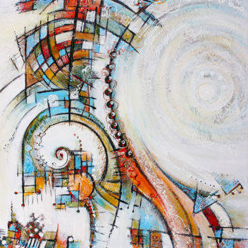 Картина под названием "Maelstrom" - Eric J. Hughes, Подлинное произведение искусства, Акрил Установлен на Деревянная рама дл…