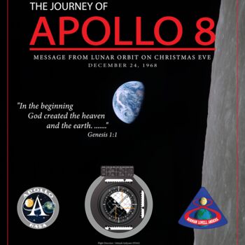 Grafika cyfrowa / sztuka generowana cyfrowo zatytułowany „Apollo 8 Christmas…” autorstwa Eric Kam, Oryginalna praca, 2D prac…