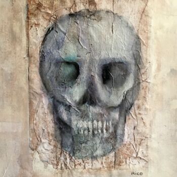 Painting titled "Skull#4 - art brut…" by Eric Leroy (Rico), Original Artwork, Acrylic