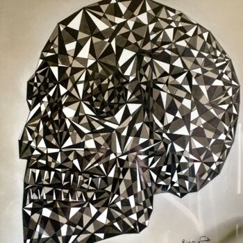 Drawing titled "Skull#5 - art conte…" by Eric Leroy (Rico), Original Artwork, Ink