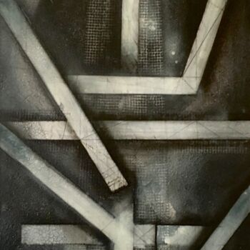 Painting titled "Apparition- art abs…" by Eric Leroy (Rico), Original Artwork, Spray paint Mounted on Wood Stretcher frame