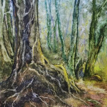 Peinture intitulée "Le sage de la forêt" par Eric Lorcy, Œuvre d'art originale, Aquarelle