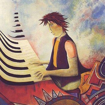 Painting titled "Le pianiste" by Eric Massart, Original Artwork