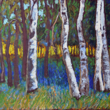 Painting titled "Forest Edge" by Eric Matranga, Original Artwork, Oil Mounted on Wood Stretcher frame