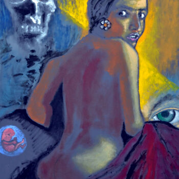 Peinture intitulée "Reflecting on Frida…" par Eric Matranga, Œuvre d'art originale, Huile Monté sur Châssis en bois
