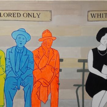 Peinture intitulée "Colored only" par Eric Mazurie, Œuvre d'art originale, Acrylique Monté sur Châssis en bois