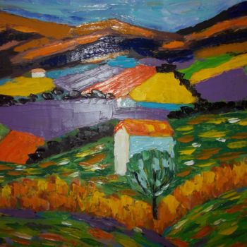 Painting titled "le cabanon" by Baka Artiste Peintre Figuratif Expréssio, Original Artwork, Patchwork