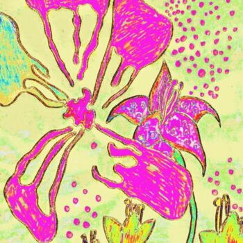 Drawing titled "lazy day flowers" by Eric Mosley, Original Artwork