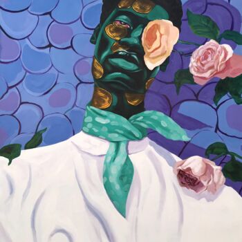 Картина под названием "I got my eyes on you" - Eric Odartey Cruickshank, Подлинное произведение искусства, Акрил