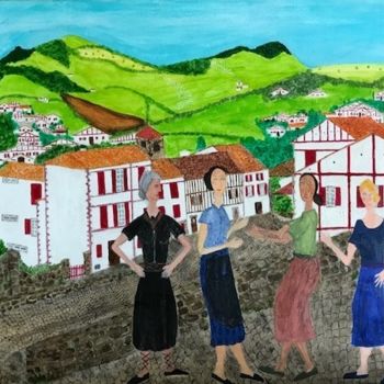 Schilderij getiteld "Pays Basque Belauna…" door Eric Pailhassard, Origineel Kunstwerk, Acryl