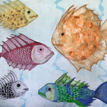 "Aquarium" başlıklı Tablo Eric Pailhassard tarafından, Orijinal sanat, Akrilik