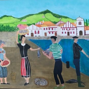 Pittura intitolato "Pays basque Portua…" da Eric Pailhassard, Opera d'arte originale, Acrilico