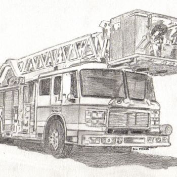 Pintura intitulada "camion-grande-echel…" por Eric Picard, Obras de arte originais